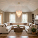 Pink Murano Petal Drop Glass Chandelier
