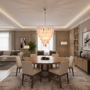 Pink Murano Petal Drop Glass Chandelier