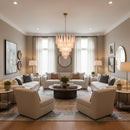 Pink Murano Petal Drop Glass Chandelier