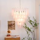 Pink Murano Petal Drop Glass Chandelier