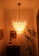 Pink Murano Petal Drop Glass Chandelier