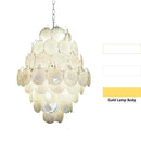 Round White Layered Glass Chandelier