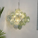 Vintage Murano Green Disks Chandelier