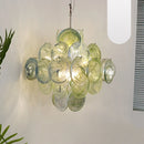 Vintage Murano Green Disks Chandelier