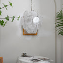 Vintage Murano White Glass Disks Chandelier