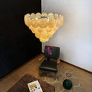 Elegant Gold Murano Disc Chandelier