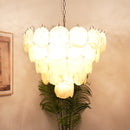 Elegant Gold Murano Disc Chandelier