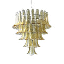 Vintage Transparent Amber Murano Petals Chandelier
