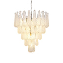 Vintage Transparent Murano Glass Petals Drop Chandelier