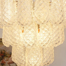 Vintage Transparent Murano Glass Petals Drop Chandelier