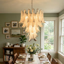 Vintage Transparent Murano Petals Chandelier