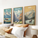 Grand Canyon, Jasper, Grand Teton. National Park Wall Art by Wall Art Set