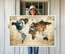 World Map Canvas Print – Detailed Map of the World Wall Art by MyGreatCanvas | Canvas Wall Art Prints | Photo Prints & Wall Decor