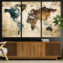 World Map Canvas Print – Detailed Map of the World Wall Art by MyGreatCanvas | Canvas Wall Art Prints | Photo Prints & Wall Decor