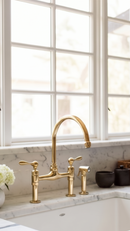 Vintage Unlacquered Brass Bridge faucet 8"