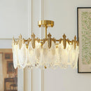 Vintage Glass Leaf Round Chandelier
