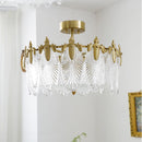 Vintage Glass Leaf Round Chandelier