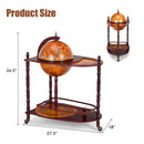 Vintage Globe Rolling Wine Bar Cart with Extra Shelf by LJGDeals