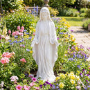 Virgin Mary Statue 29.5 inch Tall Outdoor Religious Sculpture with Aged Finish by LJGDeals