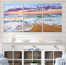 Vivid Sunset Ocean Waves Wall Art Print, Coastal Beach
