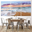 Vivid Sunset Ocean Waves Wall Art Print, Coastal Beach