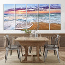Vivid Sunset Ocean Waves Wall Art Print, Coastal Beach