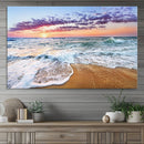 Vivid Sunset Ocean Waves Wall Art Print, Coastal Beach
