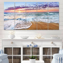 Vivid Sunset Ocean Waves Wall Art Print, Coastal Beach