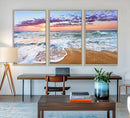 Vivid Sunset Ocean Waves Wall Art Print, Coastal Beach