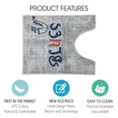 Chicago Design U Shape Bathroom Rug | 20”x24" | Multicolor