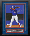 Vladimir Guerrero, Jr. At-Bat Toronto Blue Jays Autographed Framed Baseball Photo by Dynasty Sports & Framing