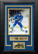 Vladimir Tarasenko St. Louis Blues in Action NHL Hockey 8x10 Framed Photo with Engraved Autograph by Dynasty Sports & Framing