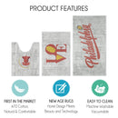 US States Philadelphia Design 3 Piece Bathroom Rugs Set | Red