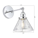 1-Light Modern Silver Wall Scone Light