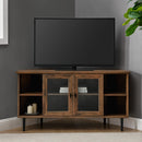 Clyde 48" Simple Glass Door Corner TV Stand
