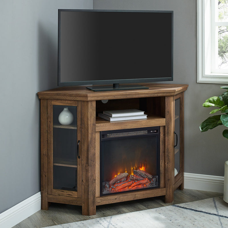 48" Wood Corner Fireplace TV Stand