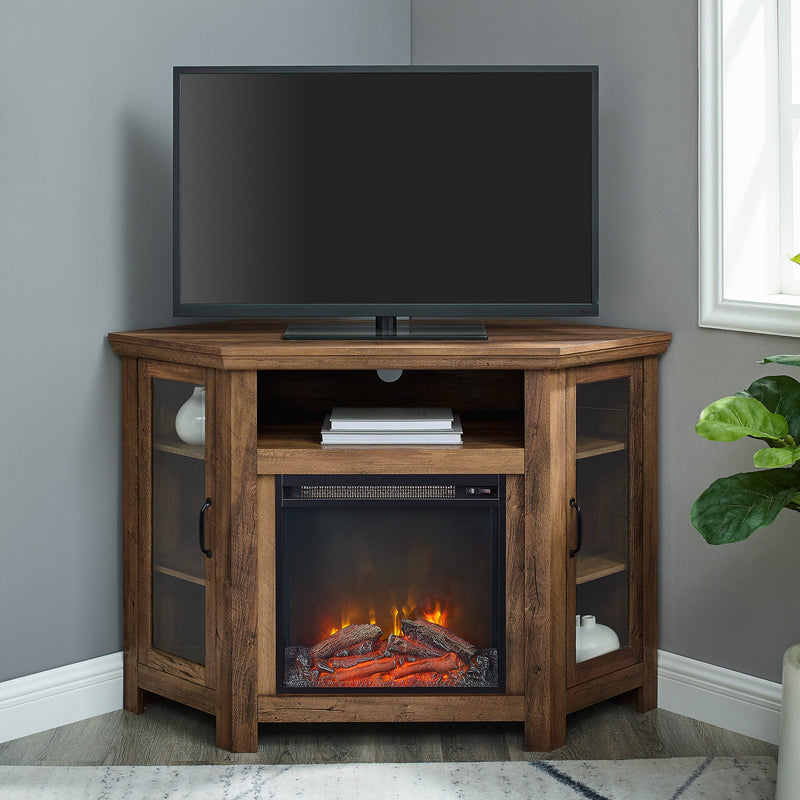 48" Wood Corner Fireplace TV Stand