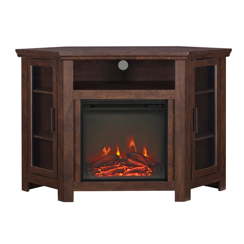 48" Wood Corner Fireplace TV Stand