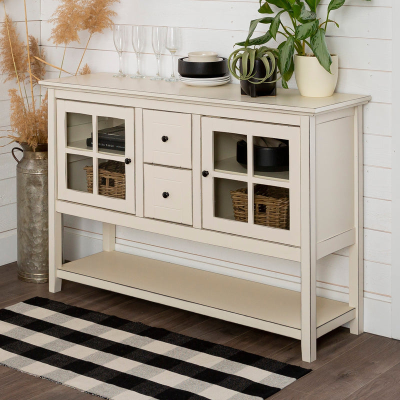 Farmhouse Wood and Glass Buffet