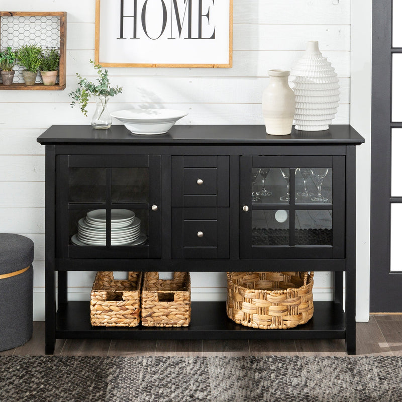 Farmhouse Wood and Glass Buffet