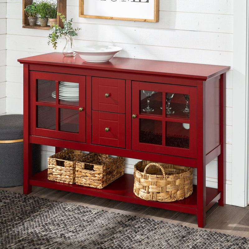 Farmhouse Wood and Glass Buffet