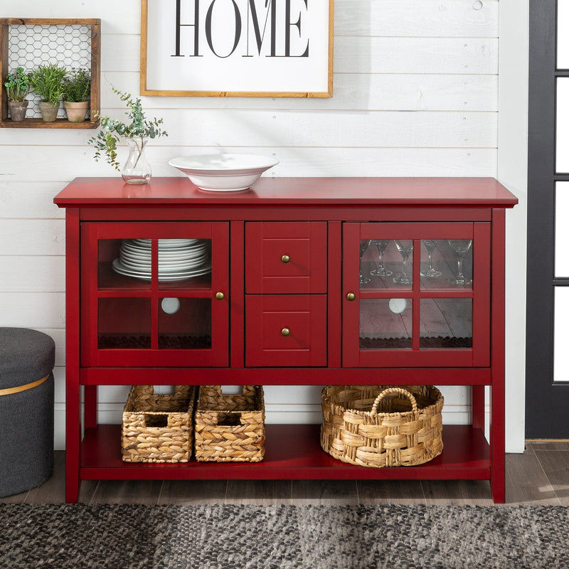 Farmhouse Wood and Glass Buffet