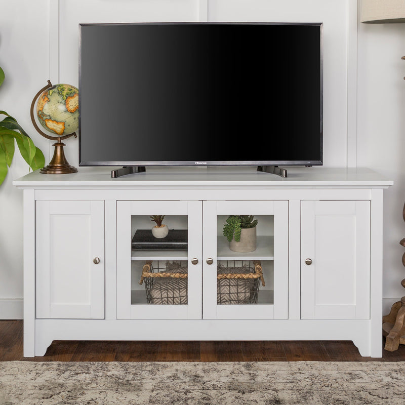 Carver 52" Transitional Wood Glass TV Stand