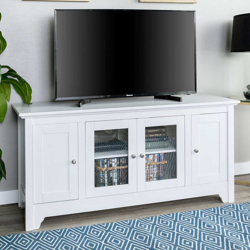 Carver 52" Transitional Wood Glass TV Stand