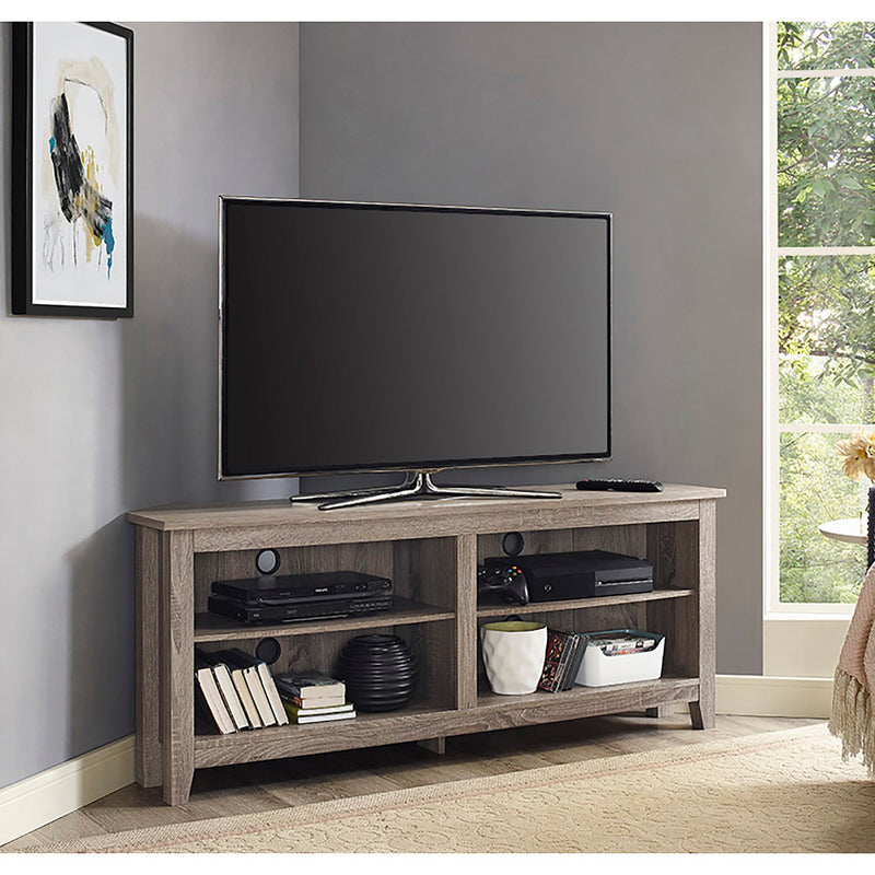 58" Transitional Wood Corner TV Stand