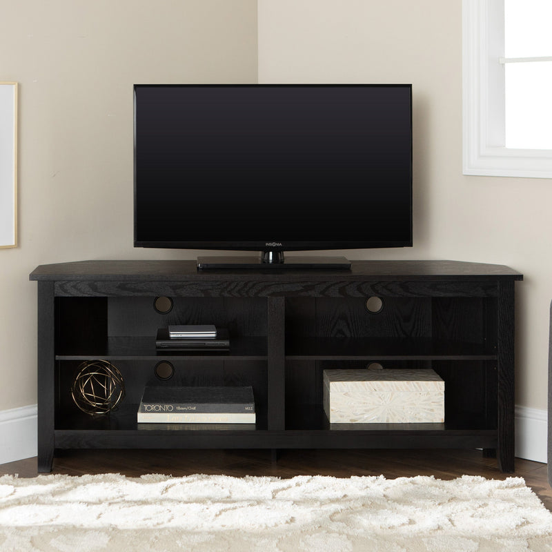 58" Transitional Wood Corner TV Stand