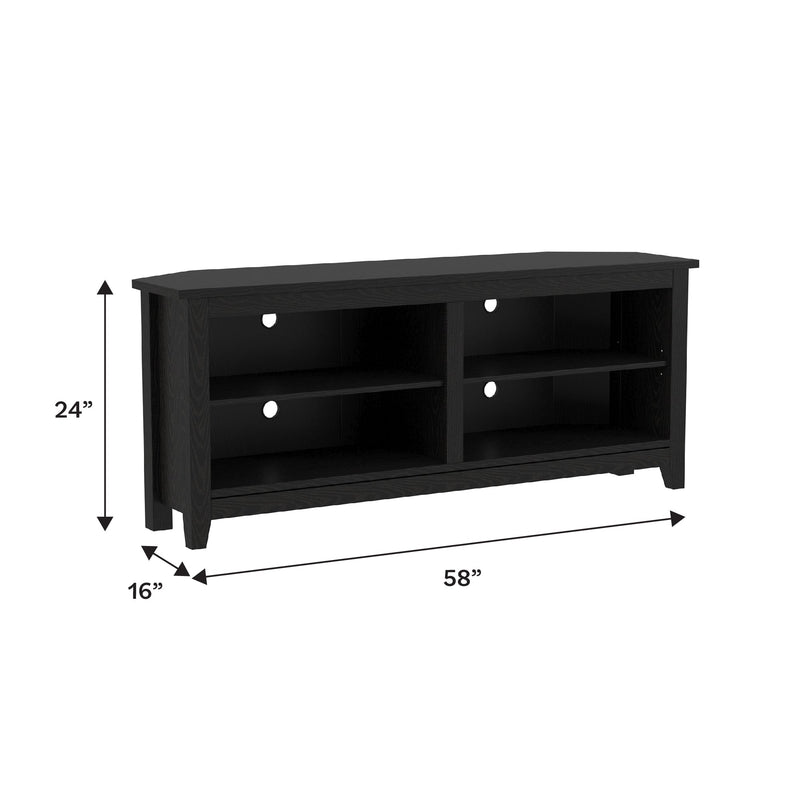 58" Transitional Wood Corner TV Stand