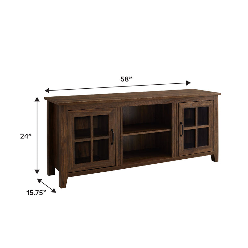 58" Glass Door TV Console