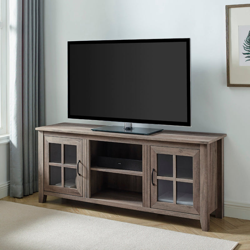 58" Glass Door TV Console