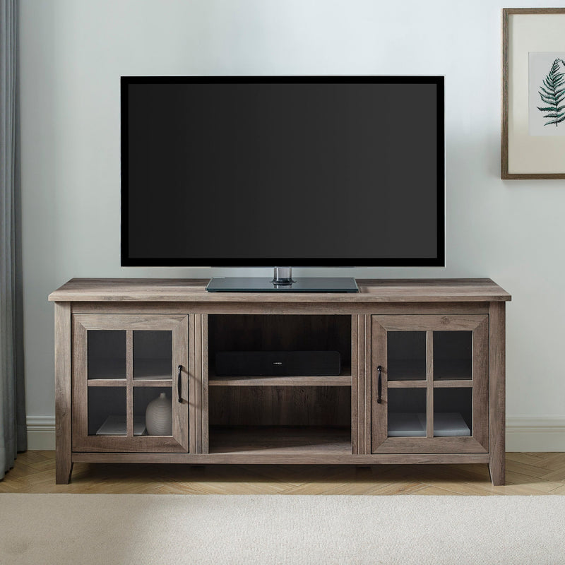 58" Glass Door TV Console